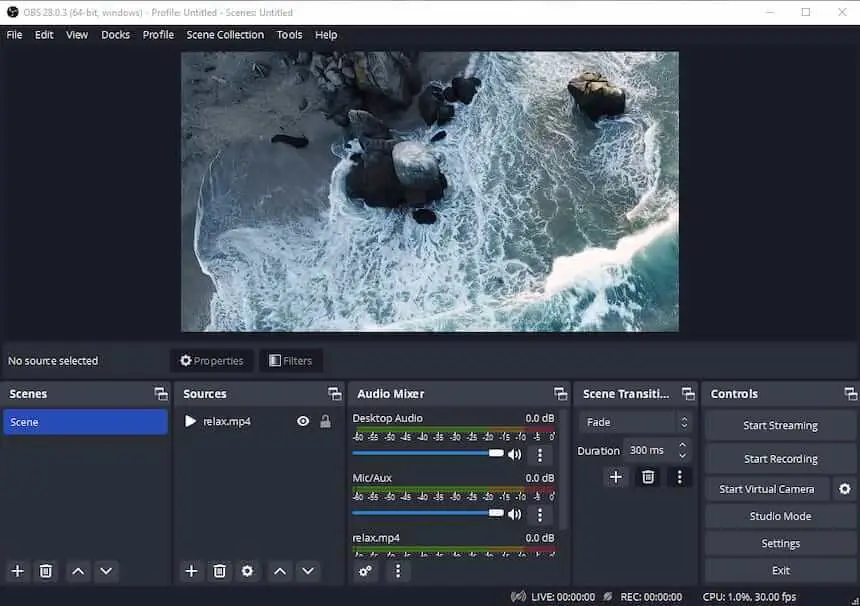 OBS Studio audio mixer OBS Studio audio mixer