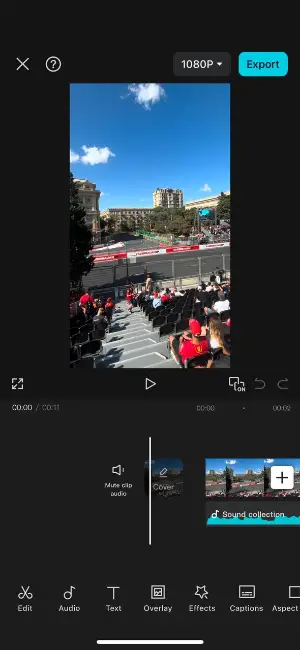 CapCut - editing video on a timeline CapCut - editing video on a timeline