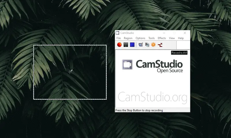 CamStudio video recording area selection CamStudio video recording area selection