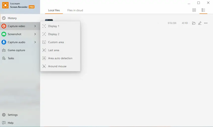 Select the video recording mode in Icecream Screen Recorder for Windows