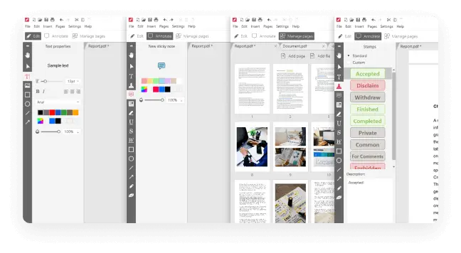 Edit PDF in 4 modes Edit PDF in 4 modes